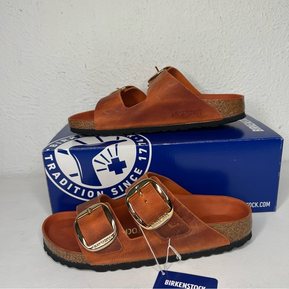 NWB Birkenstock Arizona big buckle sandal orange - Picture 7 of 10